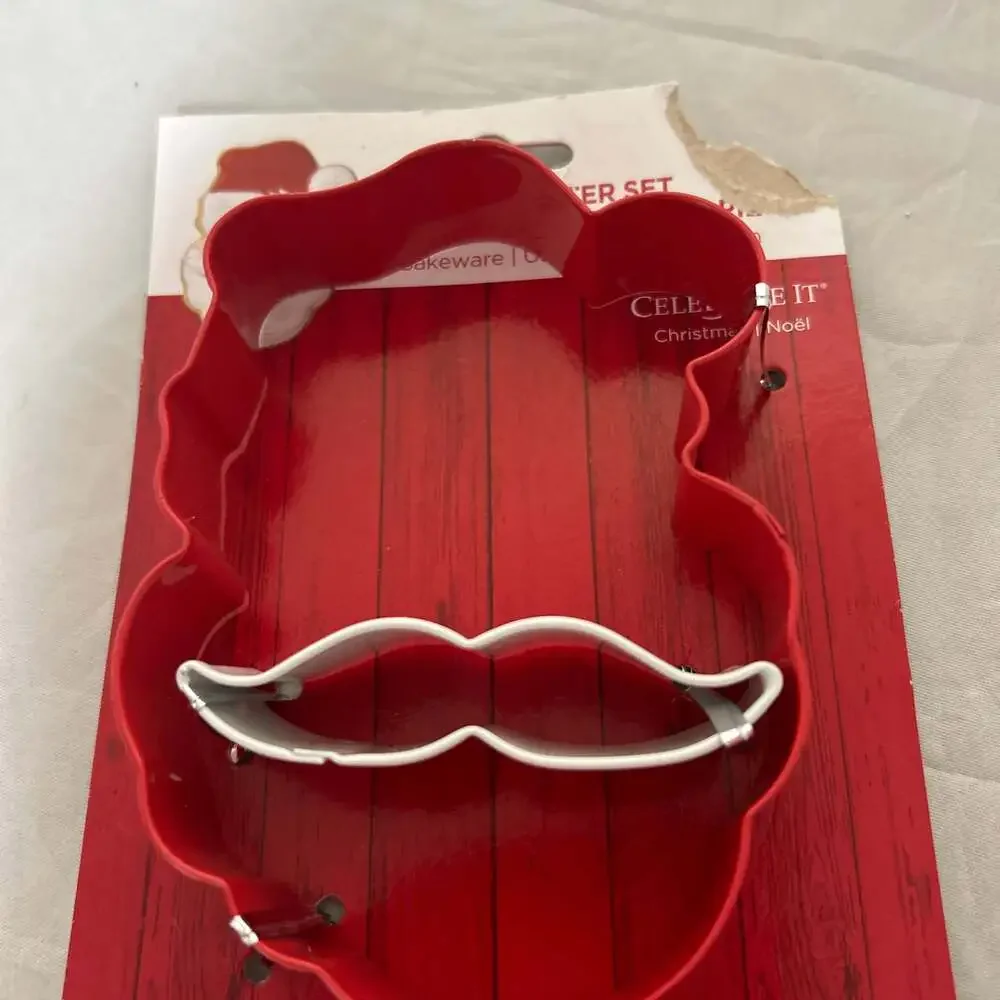 Santa face and Mustache Christmas Cookie Cutter